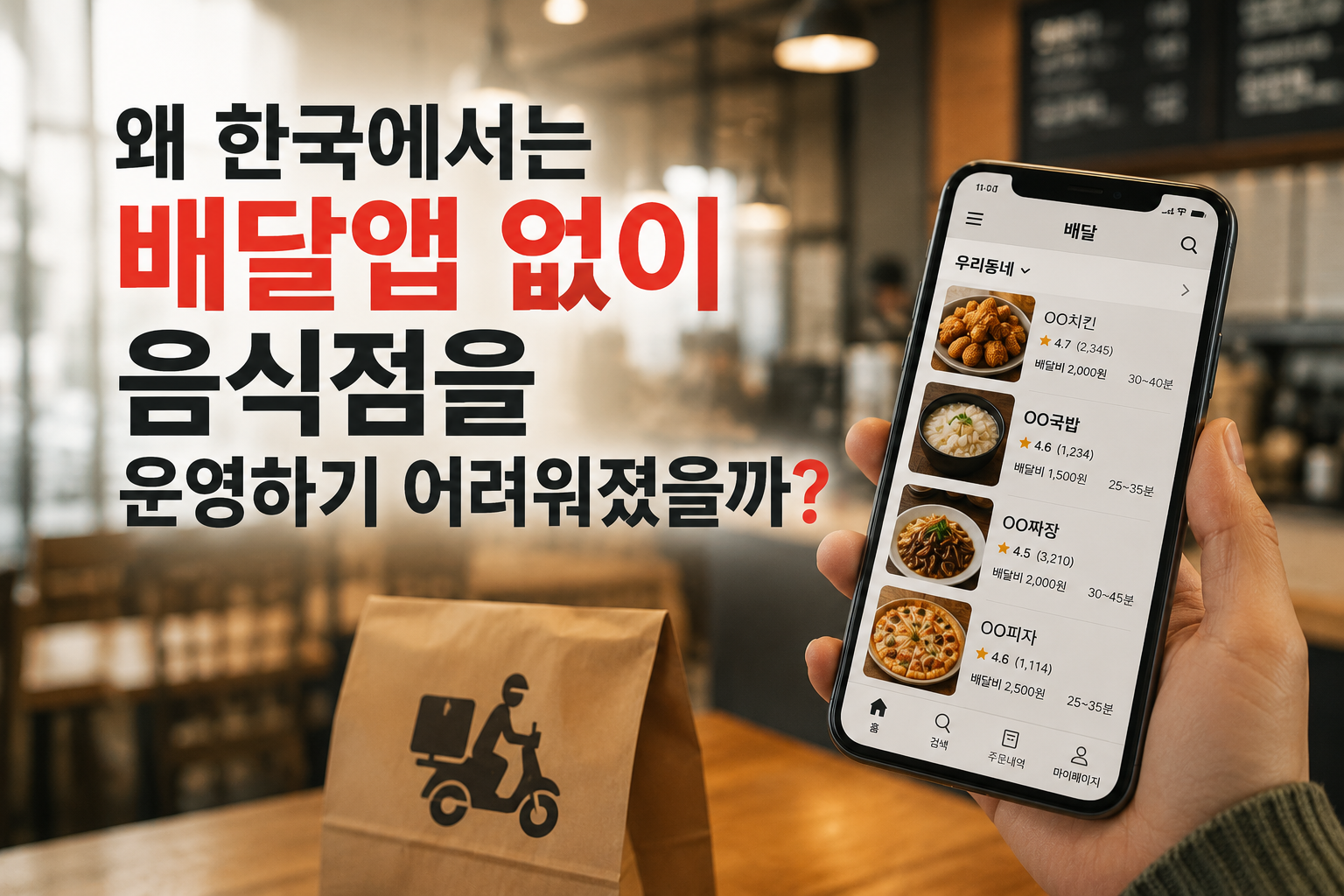 한국 음식점 배달앱