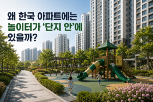 한국 아파트 단지 안 어린이 놀이터