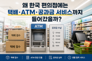한국 편의점의 택배, ATM, 공과금 등 생활서비스
