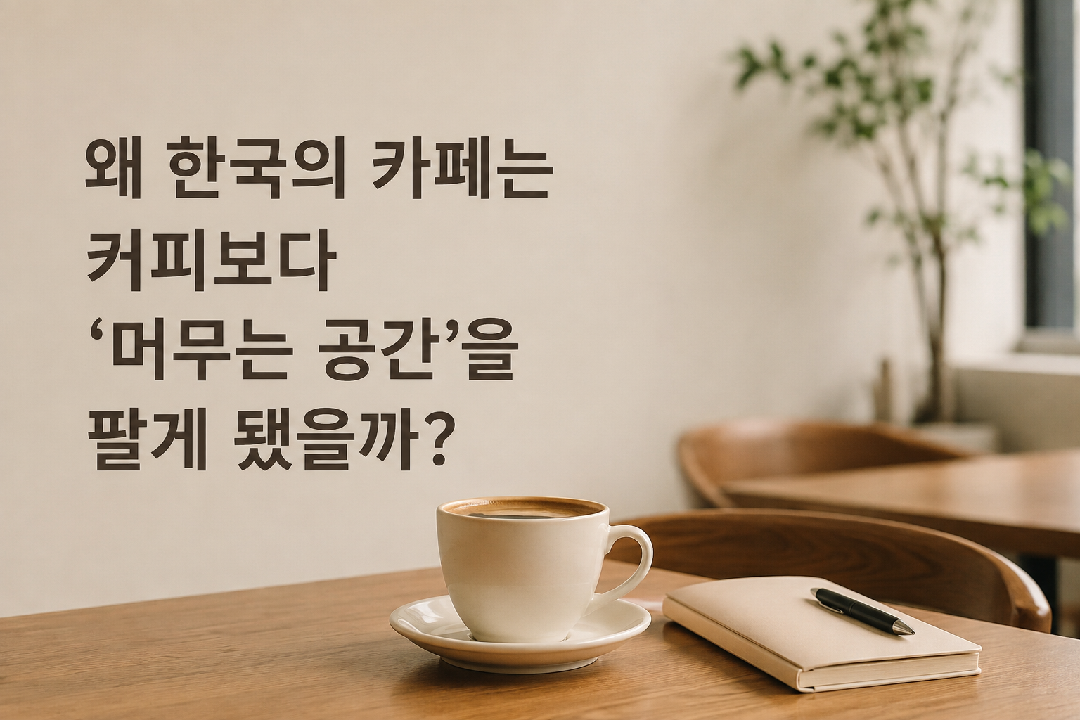한국 카페의 커피와 머무는 공간