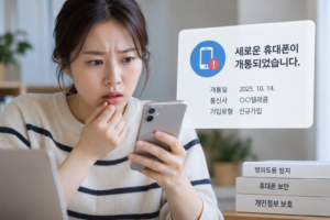 Msafer 명의도용방지서비스 휴대폰 개통 확인