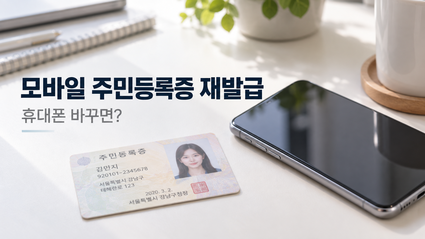 모바일 주민등록증 재발급 휴대폰 교체